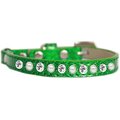 Mirage Pet Products Pearl & Clear Jewel Ice Cream Cat Safety CollarEmerald Green Size 12 625-10 EG12